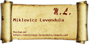 Miklovicz Levendula névjegykártya